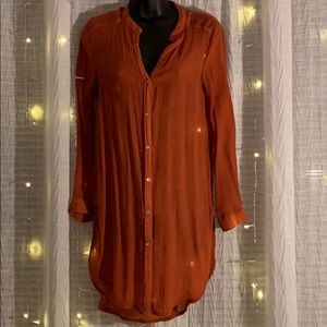 Sheer pumpkin color blouse